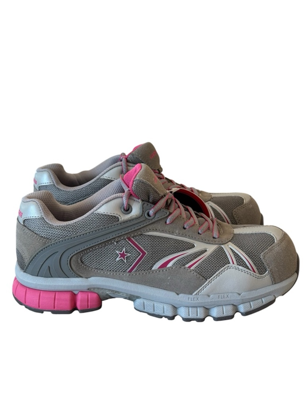 Converse C445 Oil resisting composite toe EH suede pink grey work shoes NWT